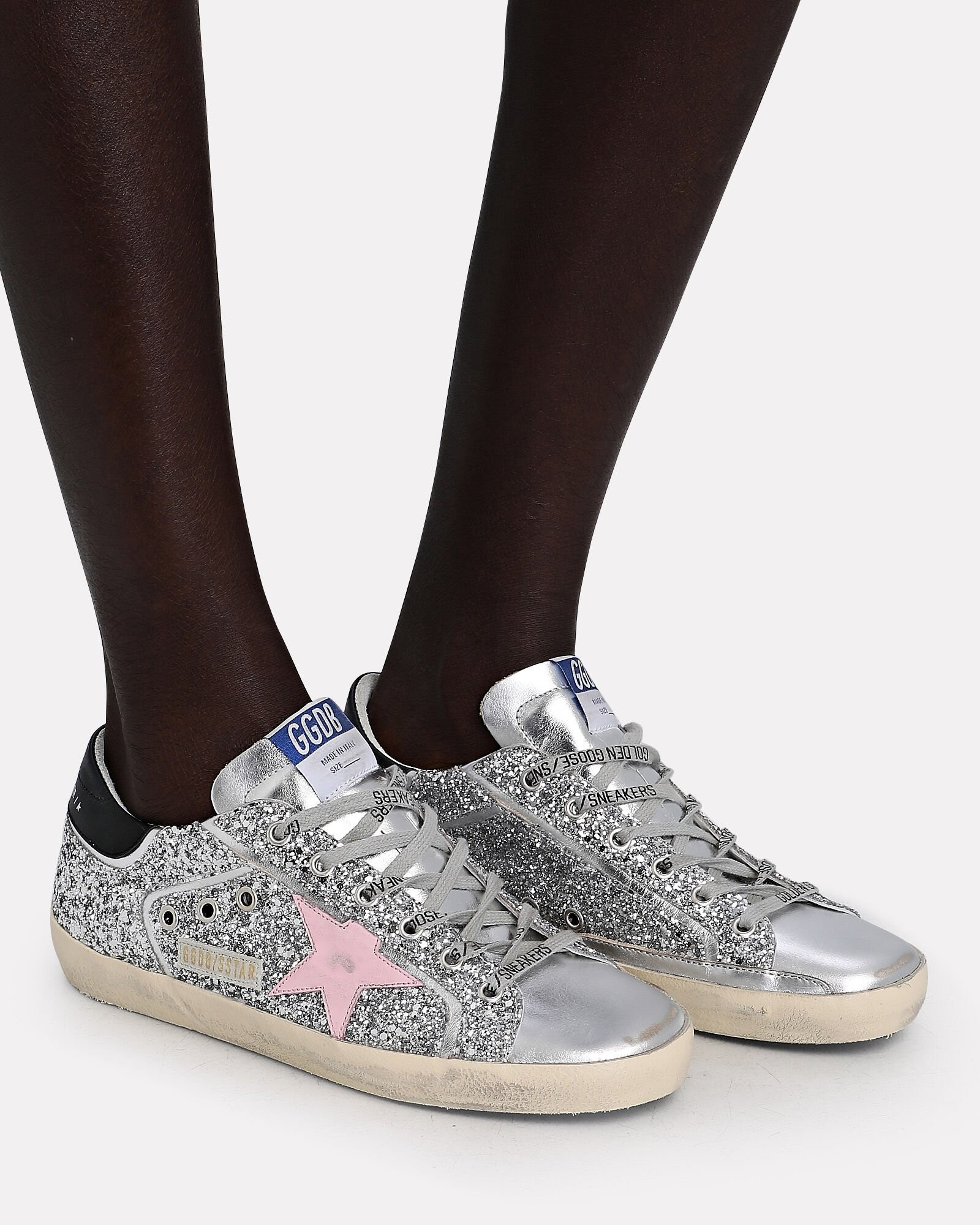 Superstar Glitter Low-Top Leather Sneaker | INTERMIX