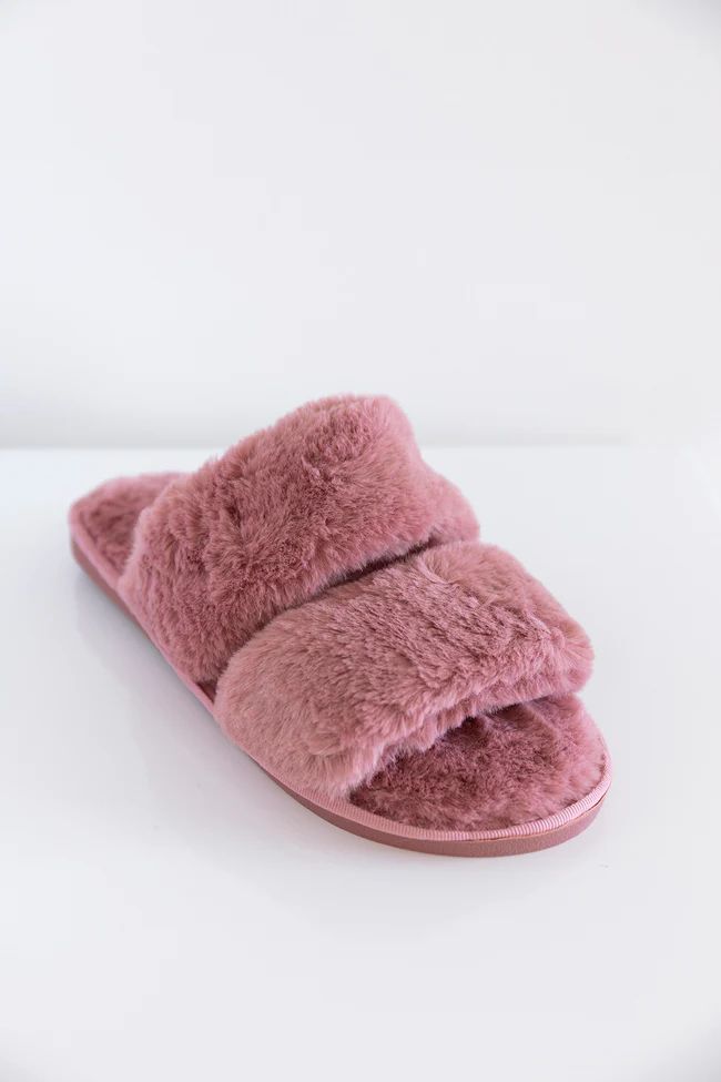 Goodnight Dreams Fuzzy Slippers Mauve DOORBUSTER | The Pink Lily Boutique