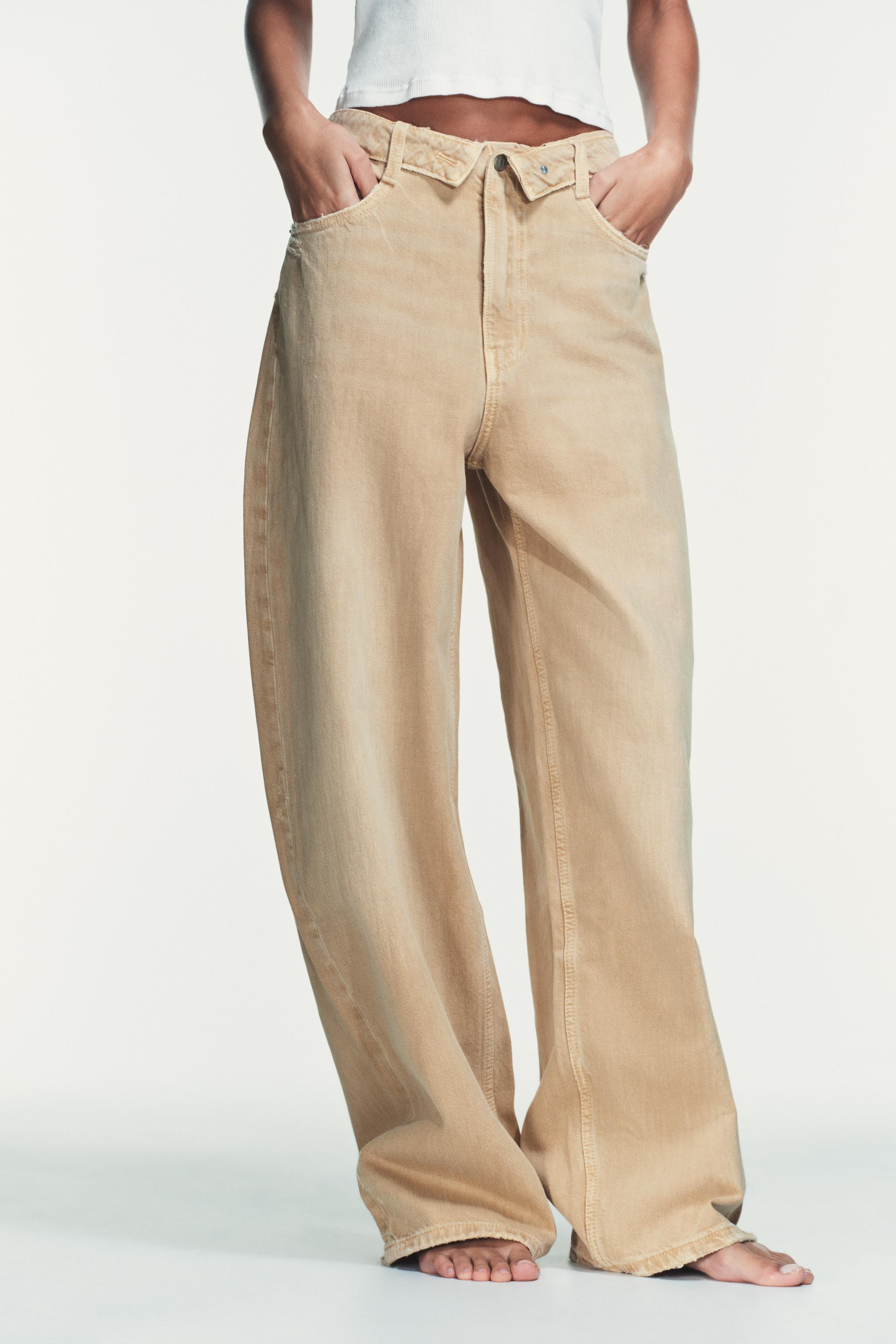 TRF MID-RISE FOLDED WAIST JEANS | Zara US