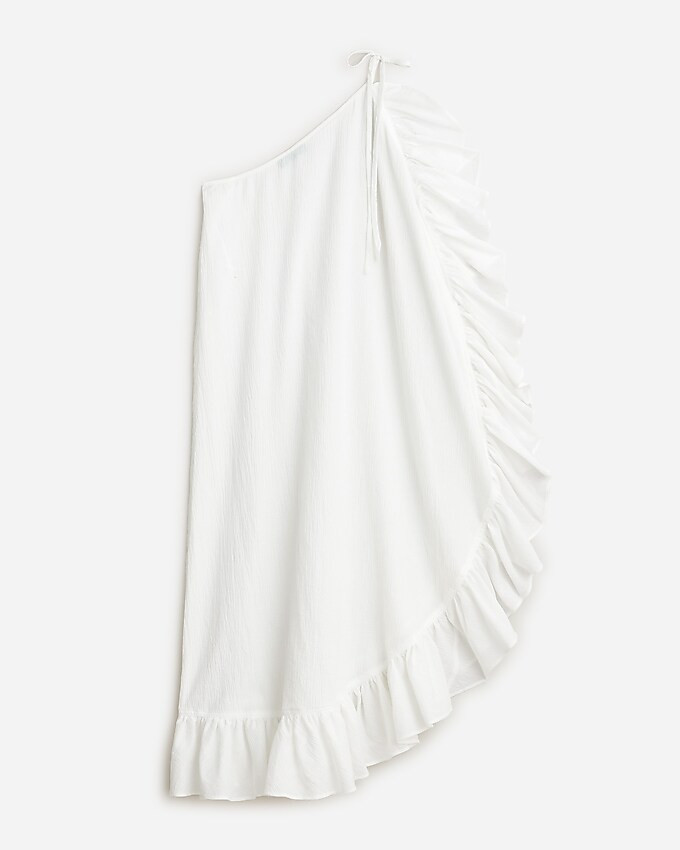 Ruffle one-shoulder cover-up dress in soft gauze | J. Crew US