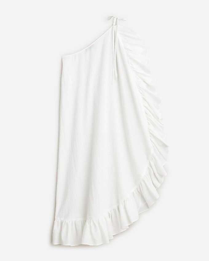 Ruffle one-shoulder cover-up dress in soft gauze | J.Crew US