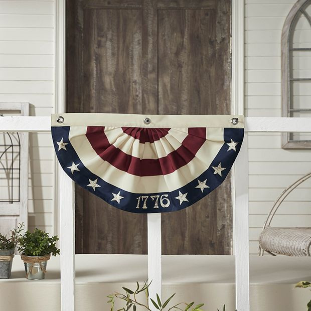 Classic Country Americana 1776 USA Bunting Flag | Antique Farm House