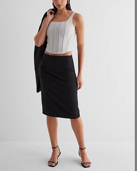Columnist High Waisted Midi Pencil Skirt | Express