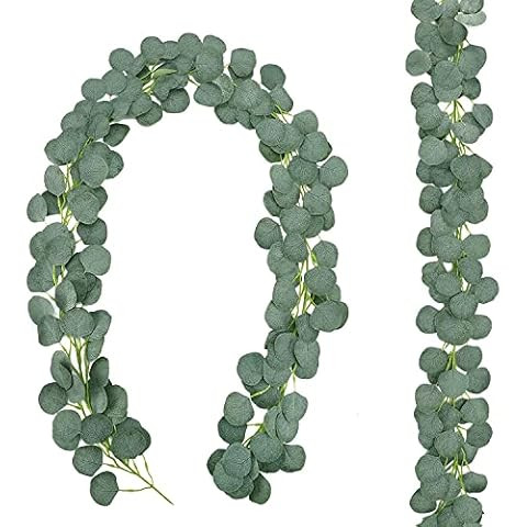 SOMYTING 2 PCS 6ft Artificial Eucalyptus Garland, Silk Eucalyptus Leaves Vines Hanging Handmade G... | Amazon (CA)