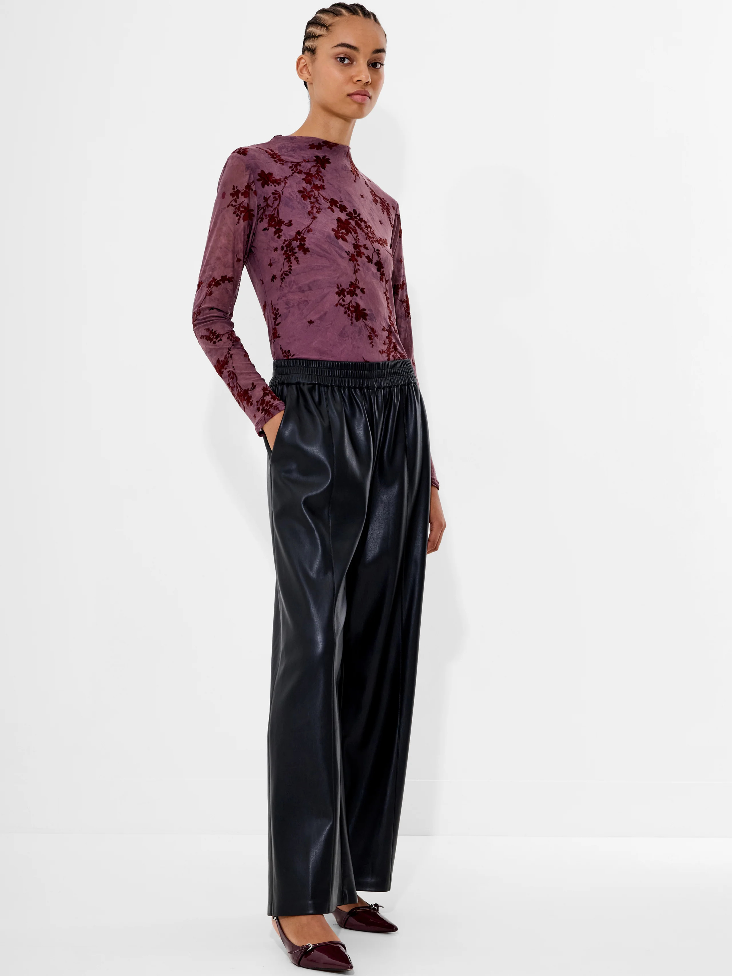 Tasher PU Wide Leg Trousers | French Connection (UK)