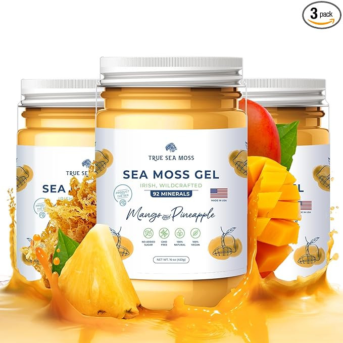 TrueSeaMoss Wildcrafted Irish Sea Moss Gel - Made with Dried Seaweed & Fresh Sea Vegetables, Seam... | Amazon (US)