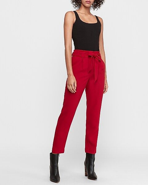 high waisted paperbag ankle pant | Express