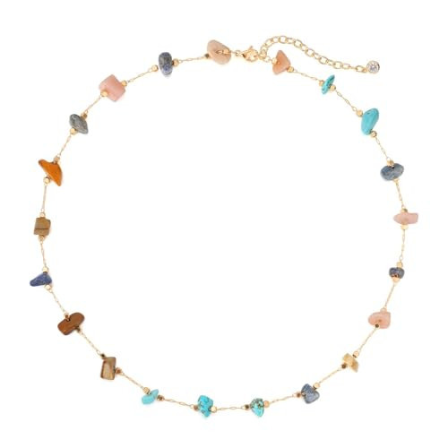 LOLAR RAY Turquoise Jewelry for Women - 14K Gold Plated Colorful Choker Boho Necklaces for Women Summer Beach Boho Choker Bead Gift | Amazon (US)