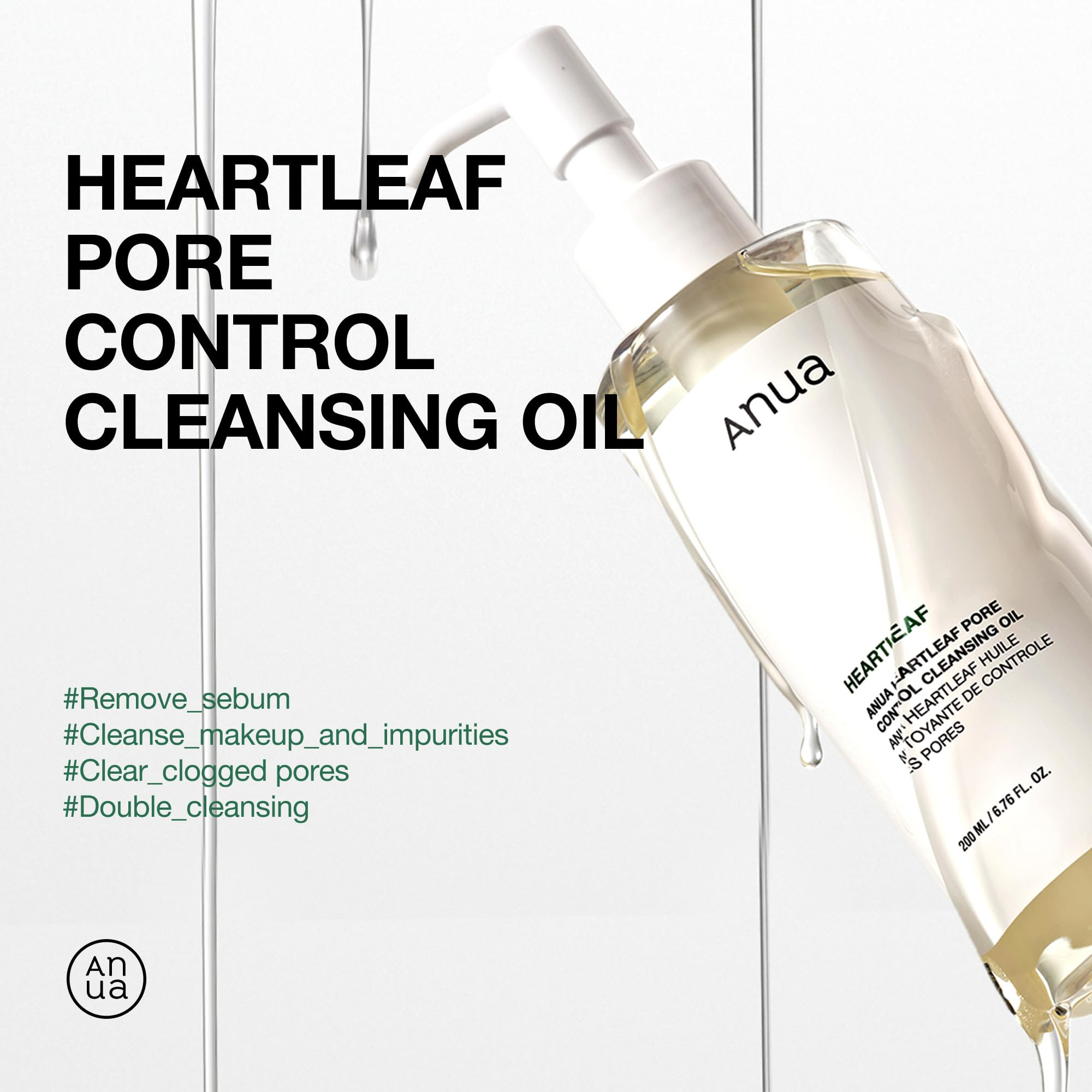 Anua Heartleaf Pore Control Cleansing Oil, Oil Cleanser for Face, Makeup Blackhead Remover, Korea... | Amazon (US)