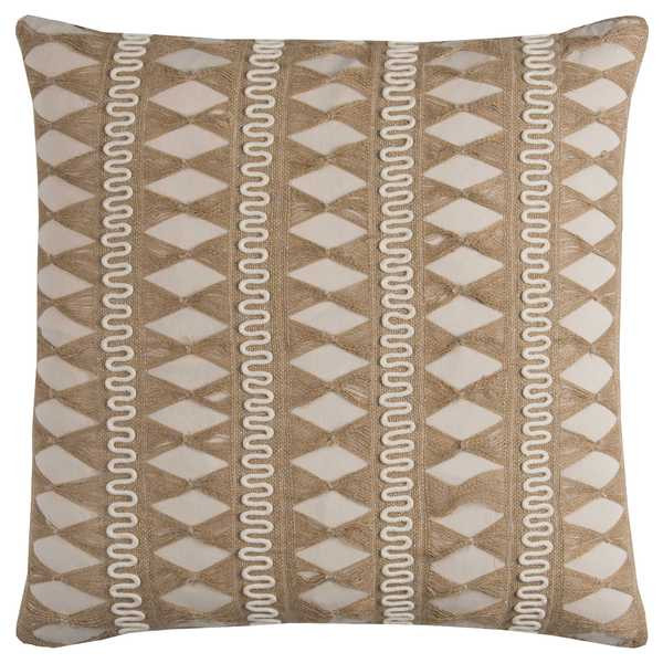 Rizzy Home Jute Pulled Chord Shows As a Stripe Cotton Decorative Throw Pillow | Bed Bath & Beyond