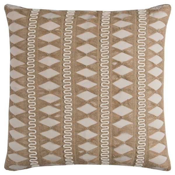 Rizzy Home Jute Pulled Chord Shows As a Stripe Cotton Decorative Throw Pillow | Bed Bath & Beyond