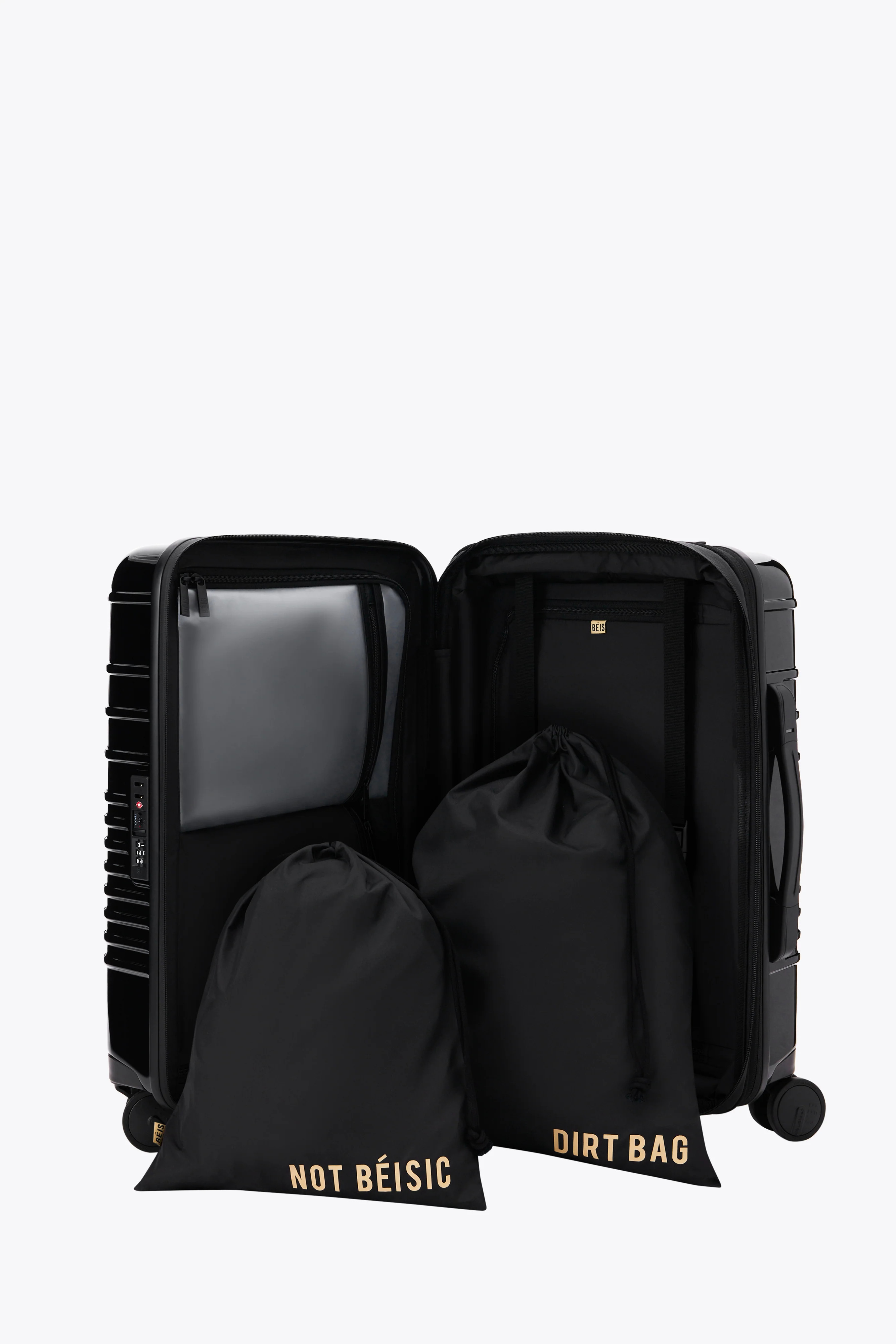 BÉIS 'The Carry-On Roller' in Black - 21" Carry On Rolling Luggage & Suitcase | BEIS