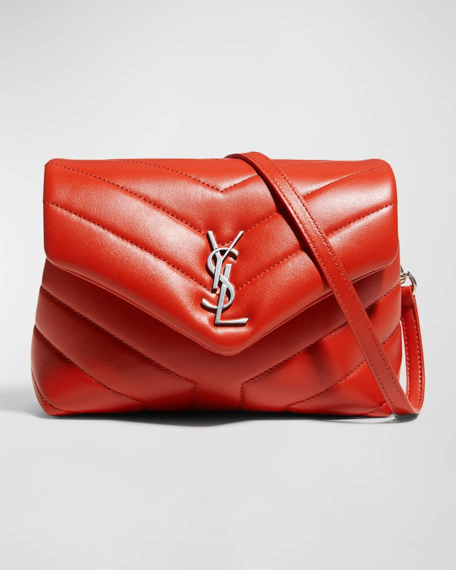 Saint Laurent Loulou Toy Matelasse Calfskin V-Flap Crossbody Bag | Neiman Marcus