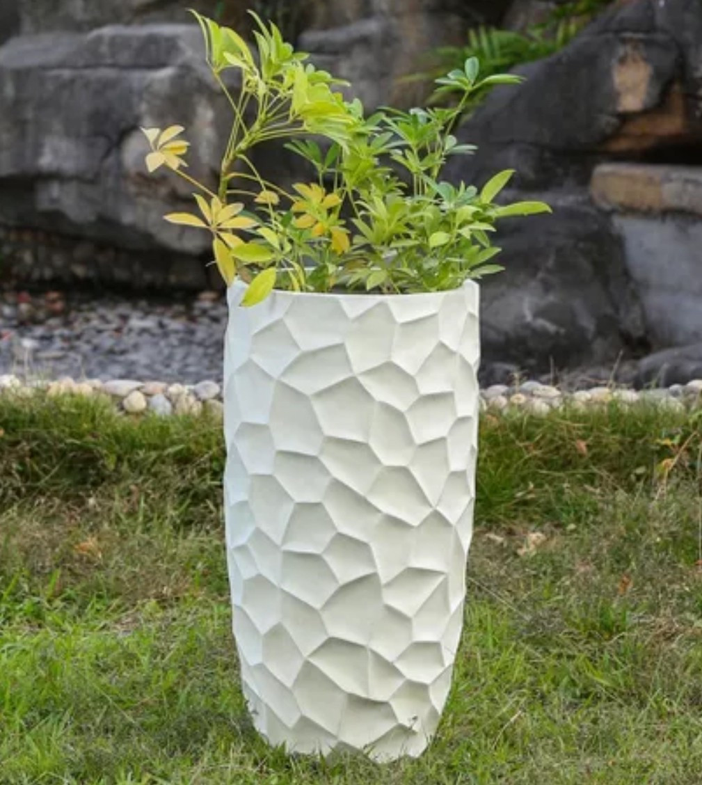 LuxenHome White MgO Geometric Pattern 22" Tall Round Planter

#LTKHome #LTKSeasonal
