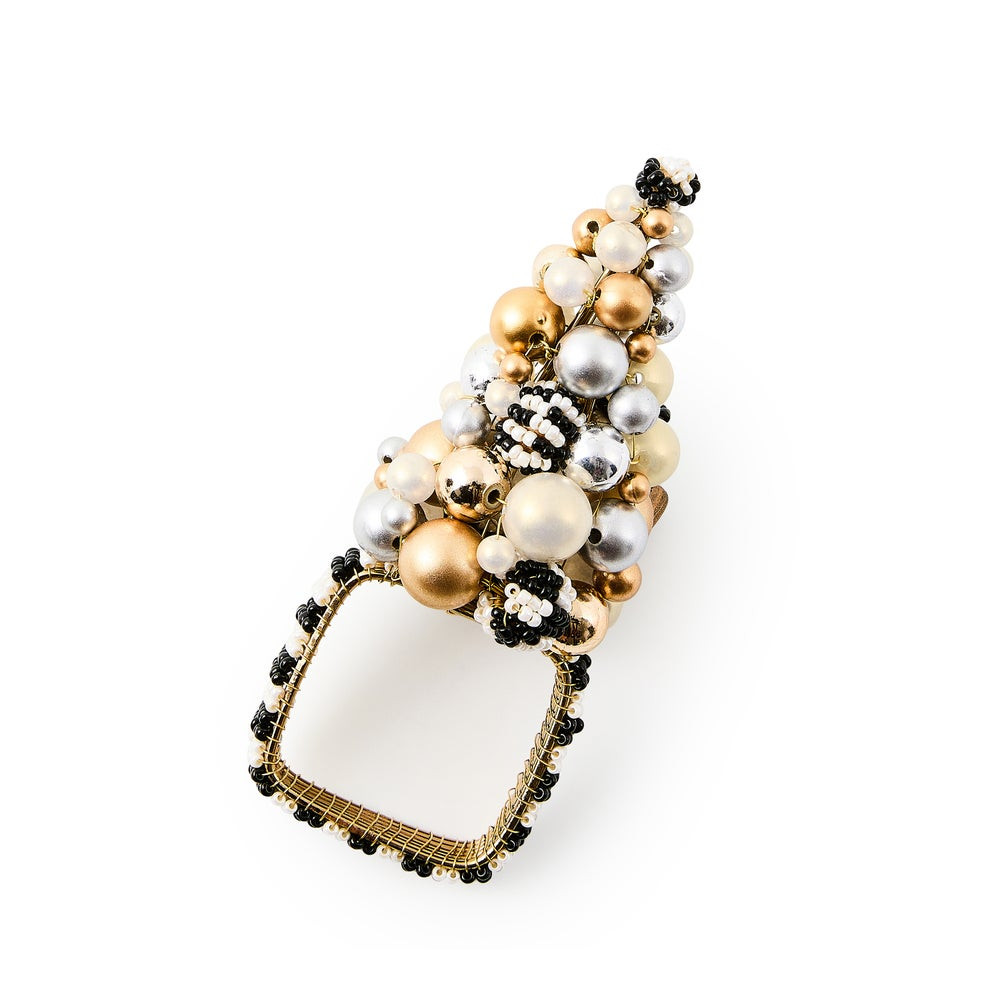 Glam Up Beaded Tree Napkin Rings, Set of 4 | MacKenzie-Childs