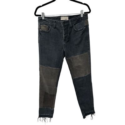 Free People Gray Patchwork Skinny Jeans Size 28  | eBay | eBay US
