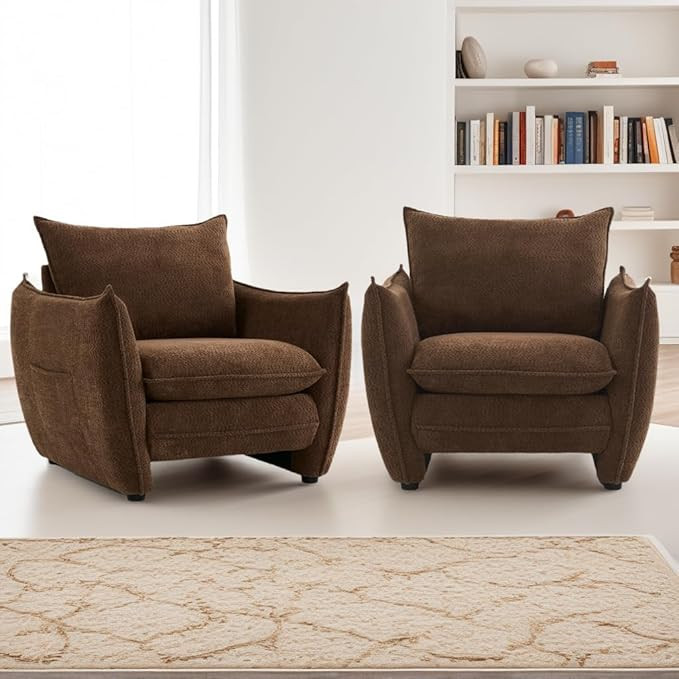 Oversized Armchair, Modern Accent Chair Upholstered in Soft Cloud Fabric with Plush Cushions – ... | Amazon (US)