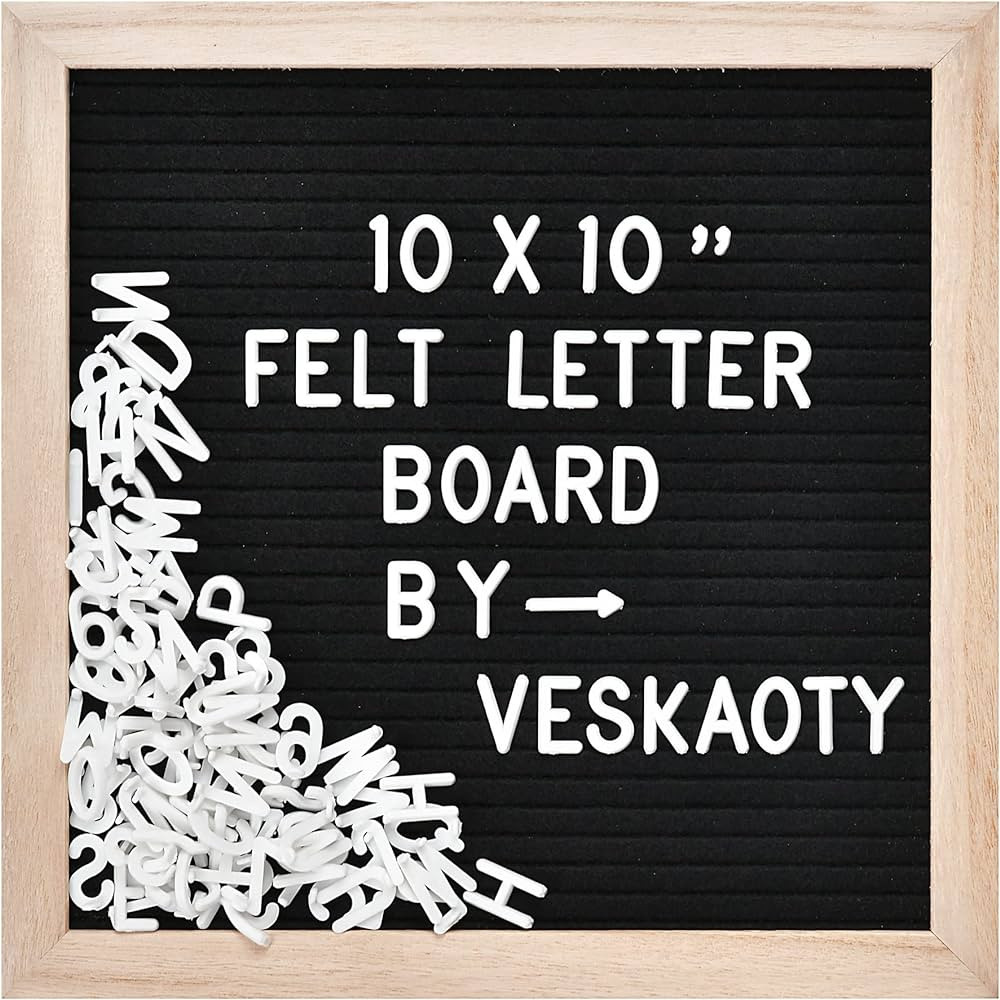 Felt Letter Board with 294 Letters, Numbers & Symbols - 10 x 10 inch Changeable Message Board wit... | Amazon (US)