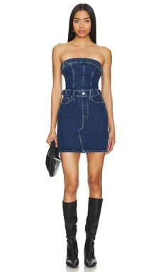 Good American Tube Mini Dress in Indigo594 from Revolve.com | Revolve Clothing (Global)