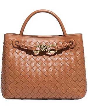 Woven Bags for Women Bowknot Small Tote Hobo Crossbody Bags PU Leather Handwoven Satchel Woven Pu... | Amazon (US)