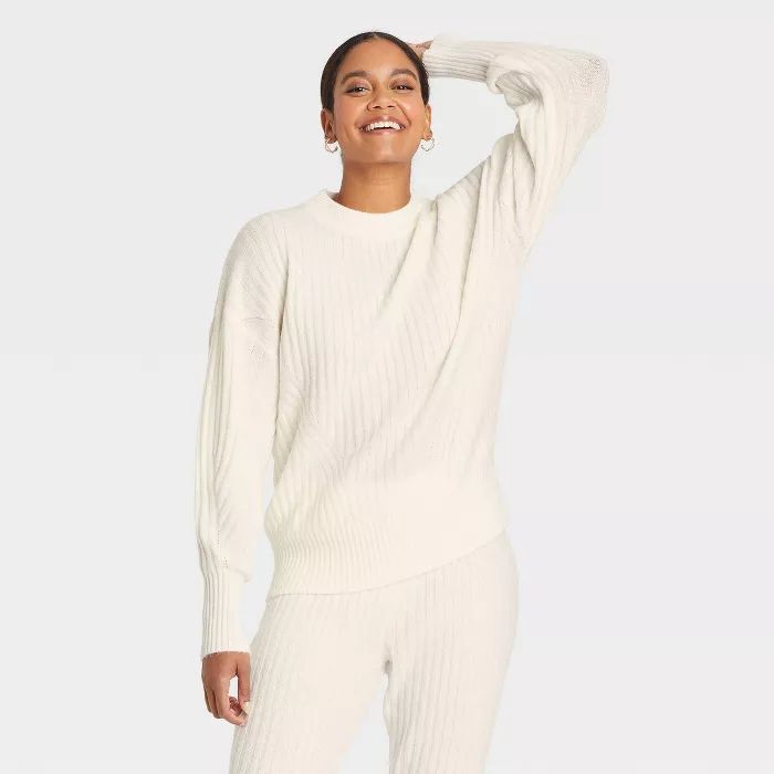 Women's Crewneck Ribbed Pullover Sweater - A New Day™ | Target