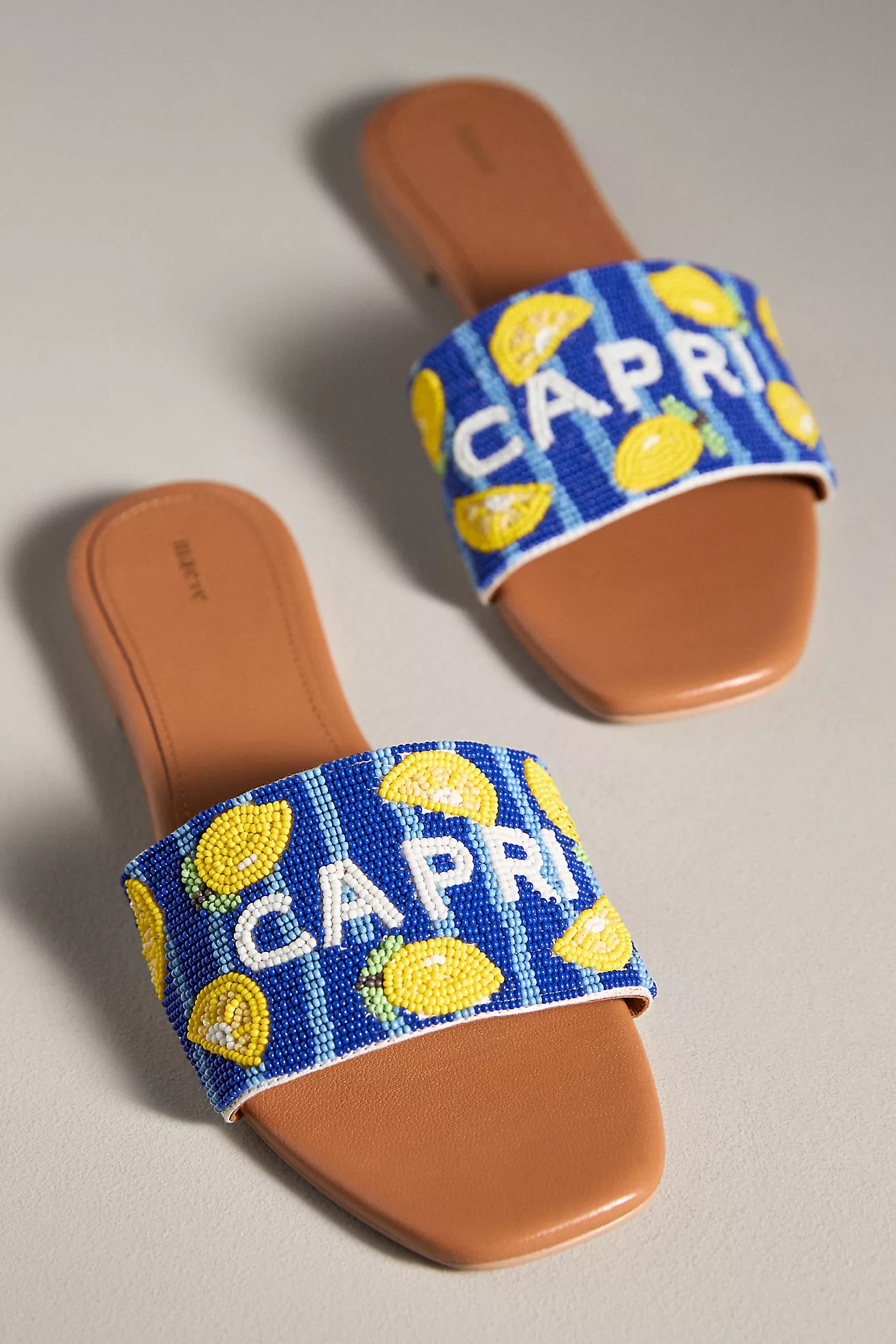 The Fiona Beaded Slide Sandals by Maeve | Anthropologie (US)