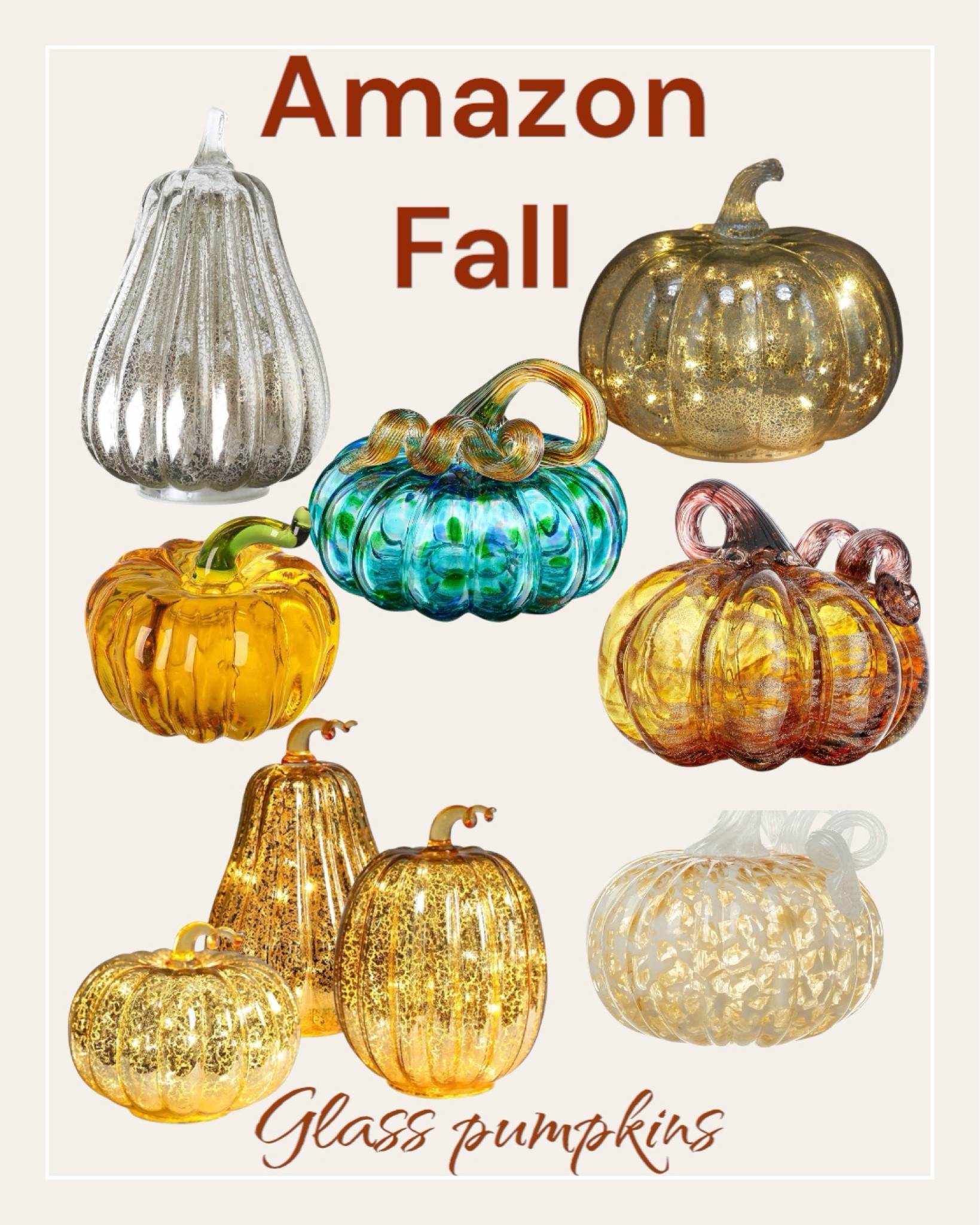 Beautiful glass pumpkins from 
#Fallpumpkins 

#LTKHome