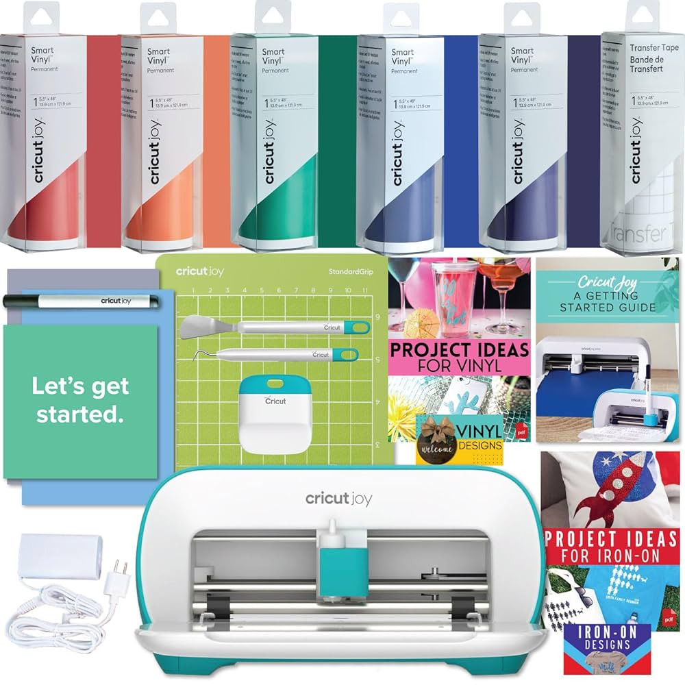 Cricut Joy Machine with Rainbow Smart Adhesive Vinyl, Starter Tool Set and Transfer Tape Bundle -... | Amazon (US)