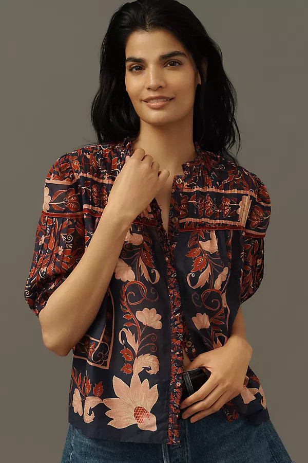 Puff-Sleeve Buttondown Blouse | Anthropologie (US)