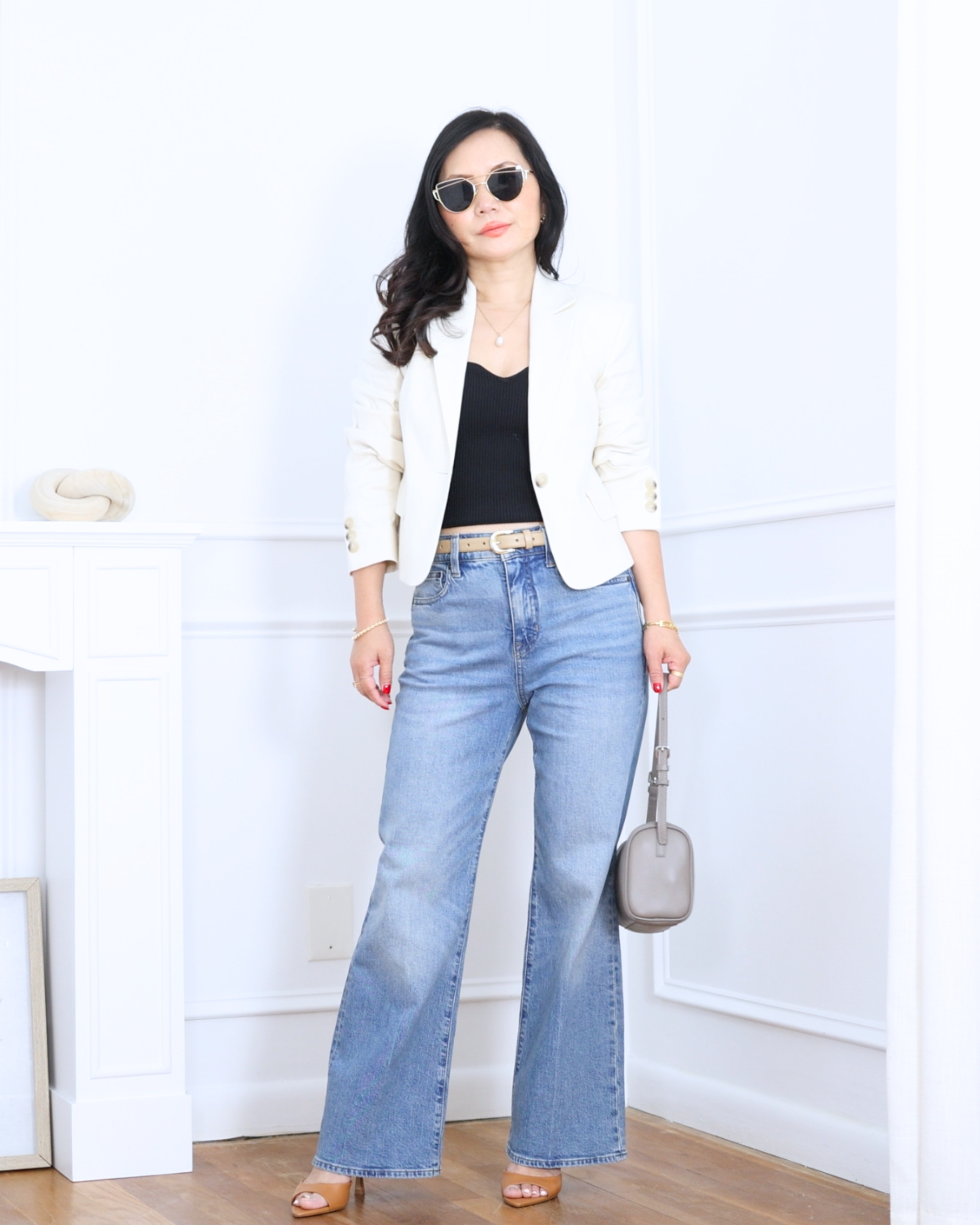 One-button blazer from Nordstrom layered over a top from Quince and paired with J.Crew jeans — the perfect mix of polished and casual. Effortless, versatile, and easy to wear from day to night. I'm 5'2, wearing size S. 

 #LTKootd #LTKOver40 #LTKPetite