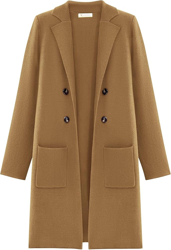 KIRUNDO Cardigan Sweaters for Women 2025 Fall Open Front Knit Sweater Jackets Business Casual Lon... | Amazon (US)