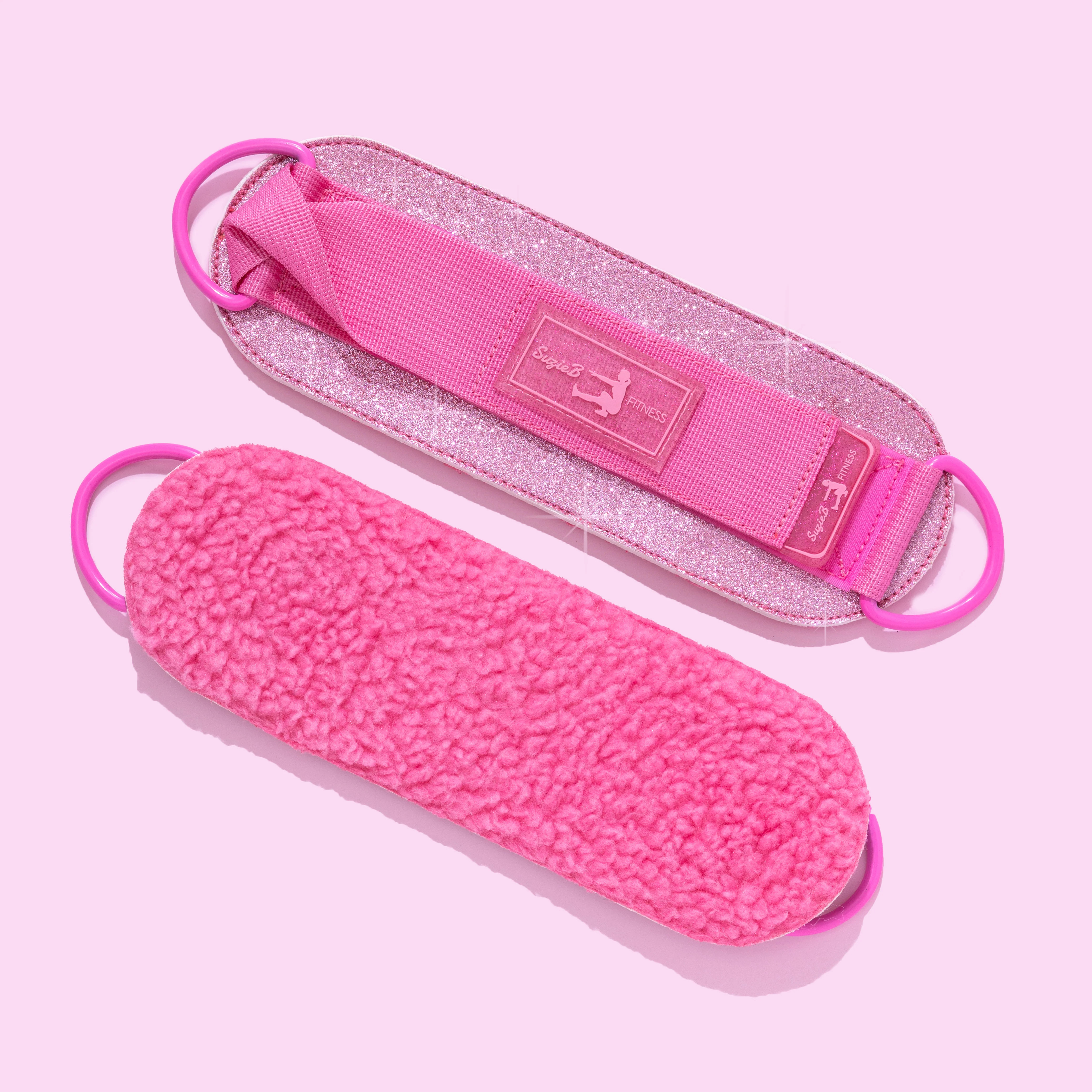 PINK SPARKLE ANKLE STRAPS | SuzieB Fitness