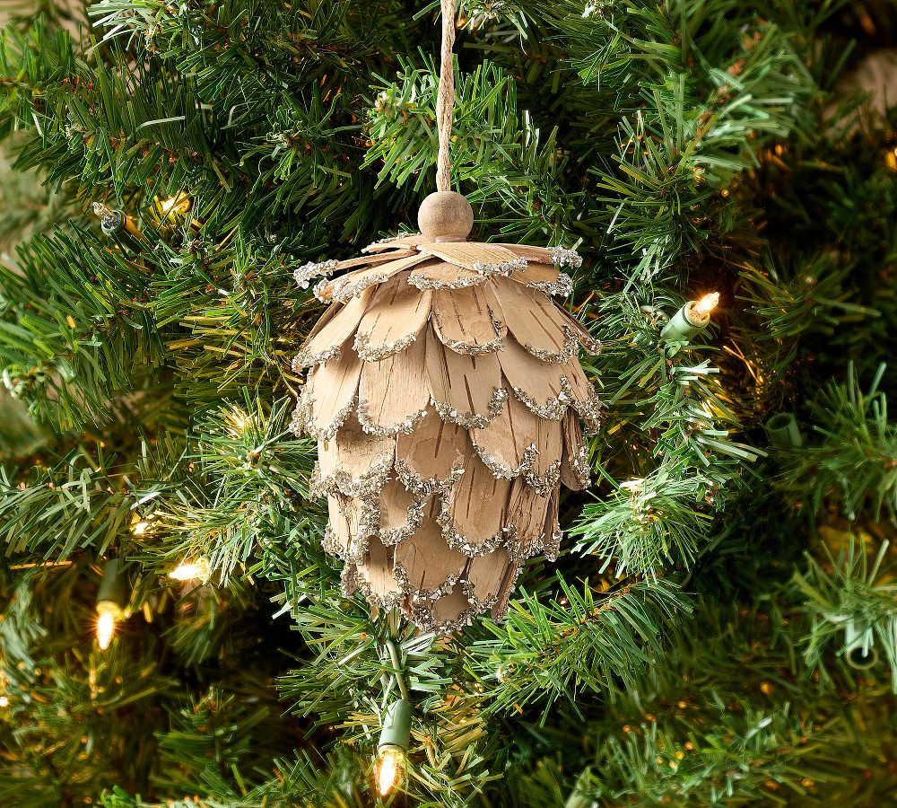 Rustic Glitter Pinecone Ornament | Pottery Barn (US)