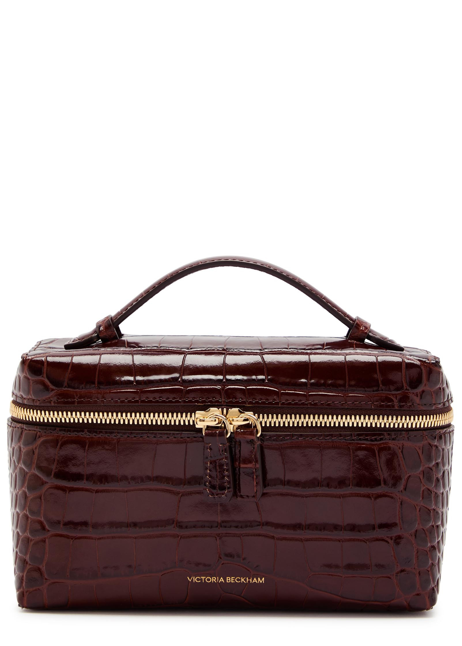 Vanity crocodile-effect glossed leather cross-body bag | Harvey Nichols