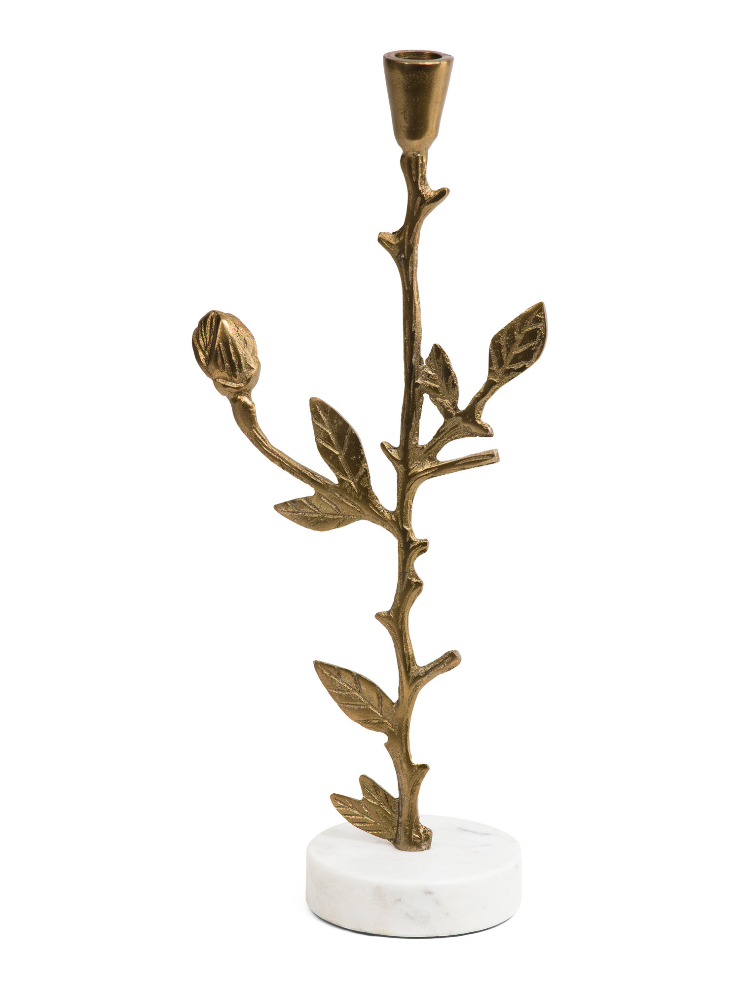 6.5x16 Metal Intricate Branch Marble Taper Candle Holder | TJ Maxx