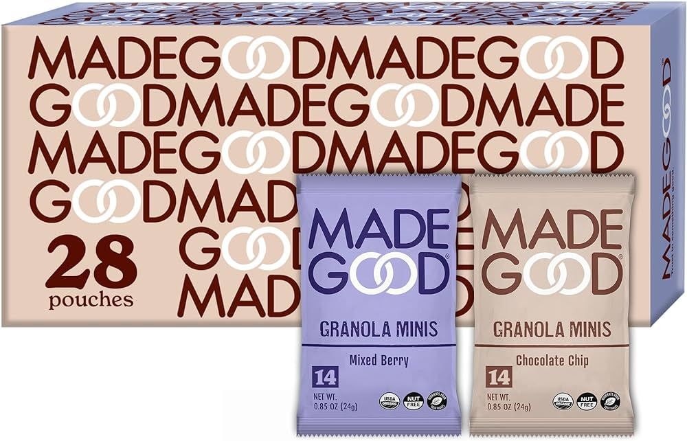 MadeGood Granola Minis Chocolate Chip & Mixed Berry Variety Pack (28 Count) Gluten Free and Organ... | Amazon (US)