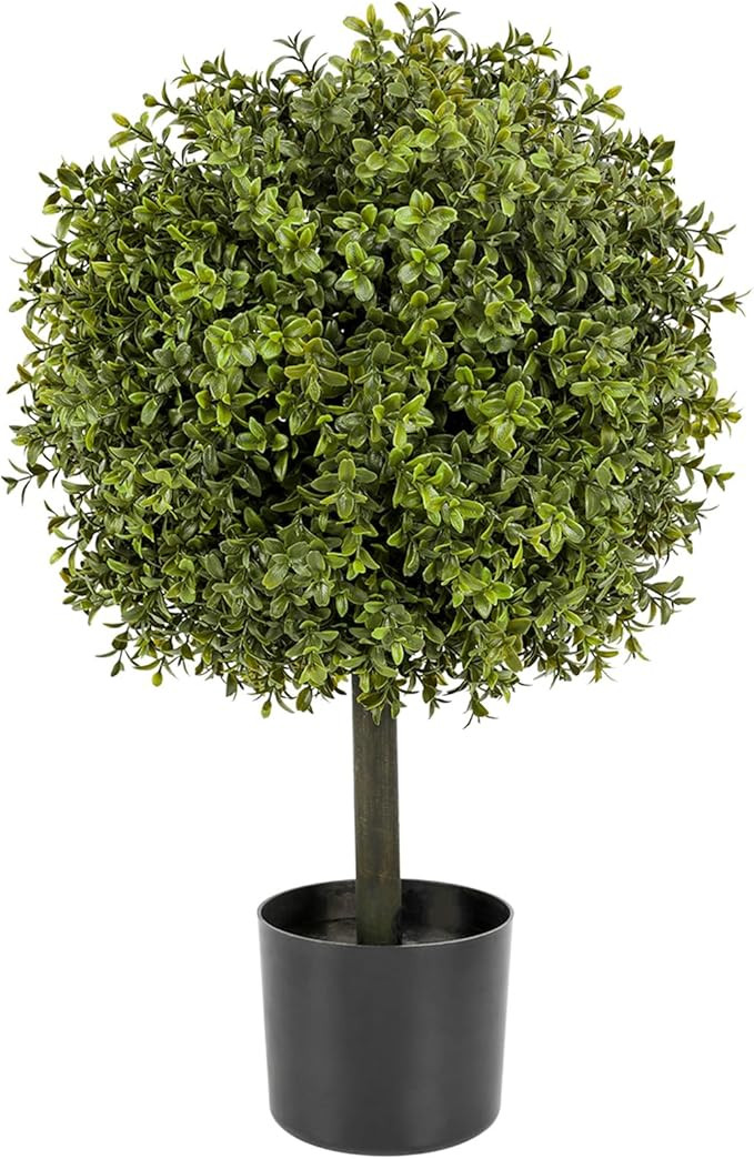 Veryhome Artificial Topiary Boxwood Trees 1 pc, 23.6inch Artificial Potted Shrubs, Faux Ball Plan... | Amazon (US)