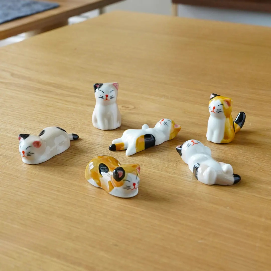 Ceramic Cat Chopstick Rest: Handmade Kawaii Tableware - Etsy | Etsy (US)