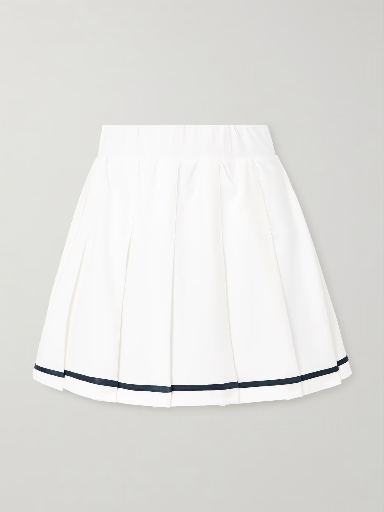 Varley - Clarendon Striped Pleated Stretch-twill Mini Skirt - White | NET-A-PORTER (US)