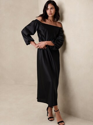 Off-The-Shoulder Blousant Maxi Dress | Banana Republic Factory