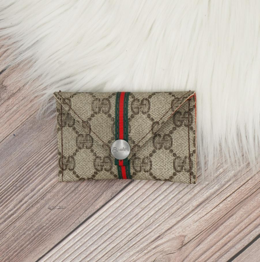 Envelope Wallet in Upcycled Brown Webbed GG | Sparkl