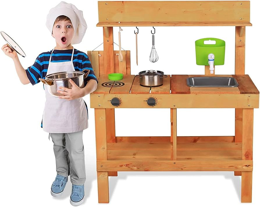 Mud Kitchen, Play Kitchen, Kitchen Accessories and Garden Sink, Kids Outdoor Kitchen Playset with... | Amazon (US)