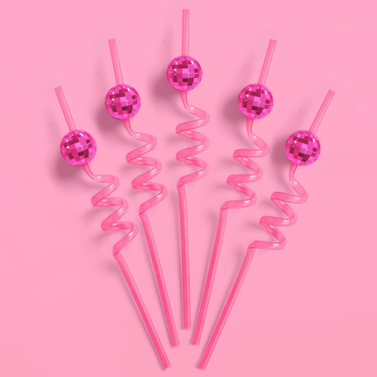 xo, Fetti Pink Disco Ball Swirly Straw Set - 16 pc | Eras Birthday Party Decorations, Pink Pony C... | Amazon (US)