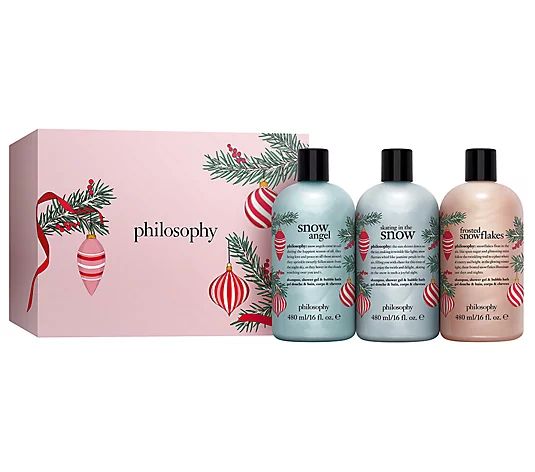philosophy 3-pc holiday shower gel gift set - QVC.com | QVC