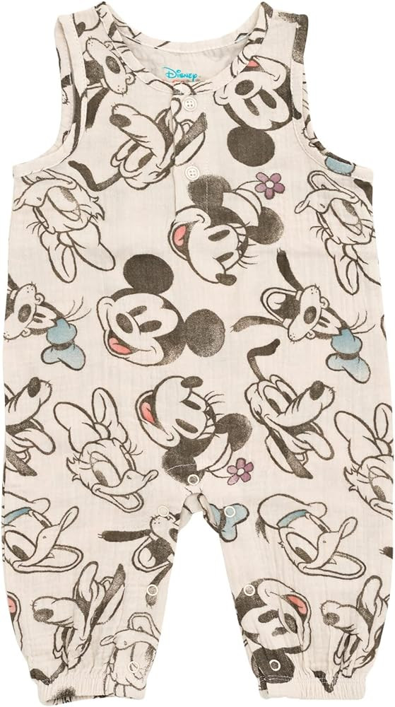 Disney Winnie the Pooh Mickey Mouse Outfit Set Shortall Dress Newborn to Little Kid | Amazon (US)