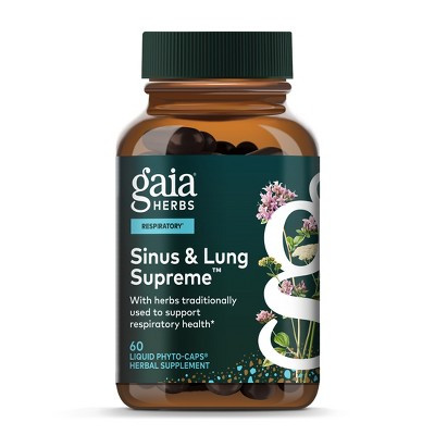 Gaia Herbs Sinus & Lung Supreme - Lung Support Supplement with Herbs to Support Respiratory & Sinus Health* - 60 Liquid Phyto-Caps (60 Servings) | Target