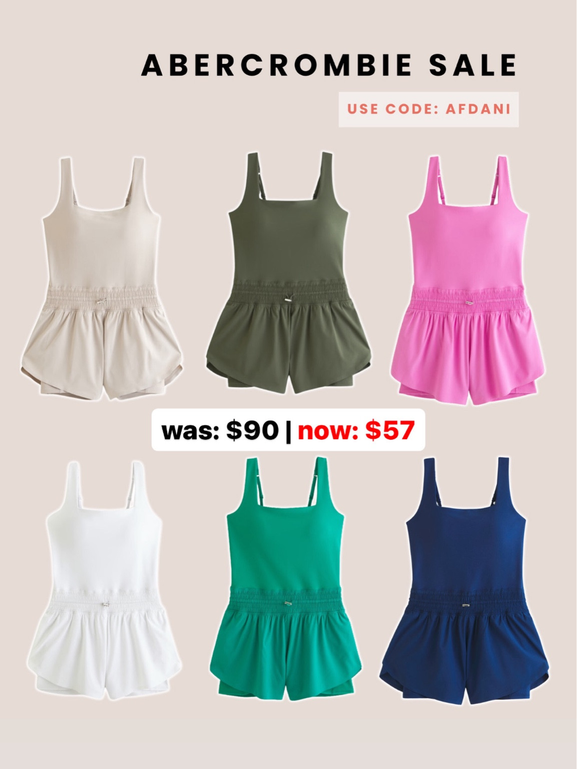 Abercrombie YPB activewear sale! 25% off + additional 15% off almost everything with code AFDANI 🙌🏼 workout onesie 

#LTKFindsUnder100 #LTKFitness #LTKSaleAlert