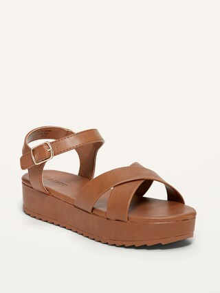 Faux-Leather Platform Sandals for Girls | Old Navy (US)