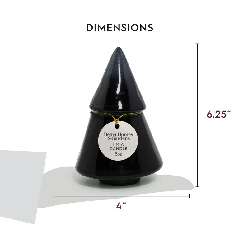 Better Homes & Gardens 1-Wick Artisanal Style Glass Christmas Tree Candle, Warm Leathered Amber, ... | Walmart (US)