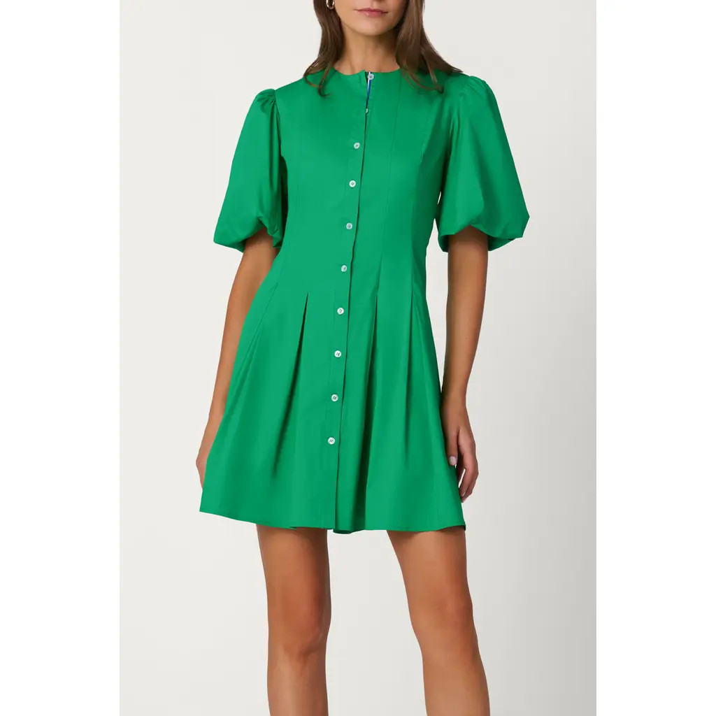 Shoshanna Cotton Poplin Angie Dress in Spring Green at Nordstrom, Size 2 | Nordstrom